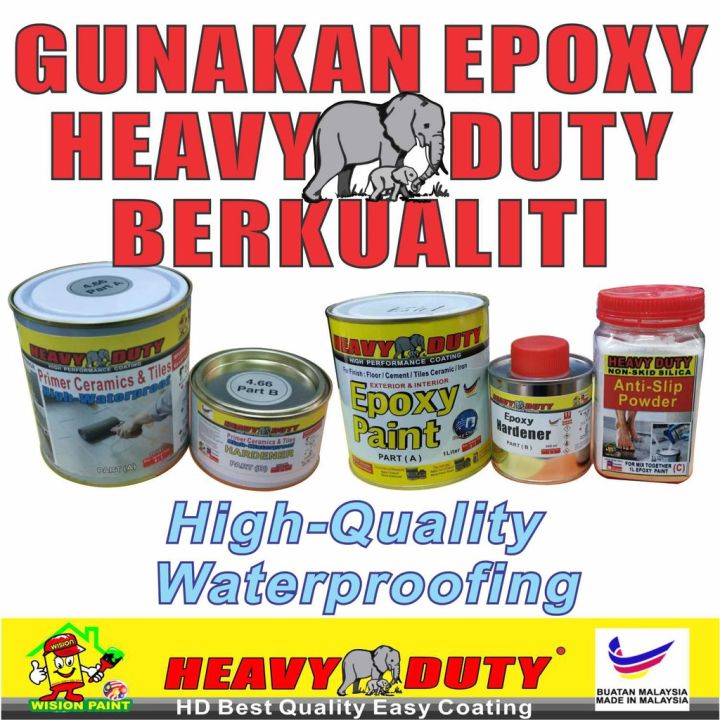 Epoxy paint ( Heavy Duty Brand ) Cat Lantai / Tiles Primer / FLOOR