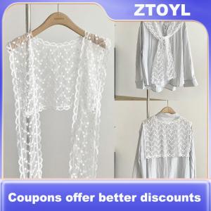 【ZTOYL】 Lace Crochet Hollow Fake Collar Women Small Shawl Decorative Fake Collar Women Clothes Accessories Detachable Collar