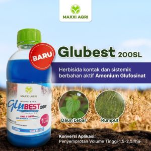 Pembasmi Rumput Lulangan Herbisida Glubest 200SL 1 liter MAXXI AGRI Amonium Glufosinat 200 g/l