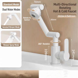 Kitchen Pull Out Faucet Tap 4 Modes Waterfall Rainfall Spray 360° Rotation Hot Cold Mixer Stainless Steel Sink TapFast shipping