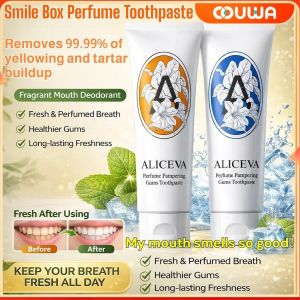 OOUWA 🔥[24-Hour Long-Lasting Fresh Breath]🔥Smile Box Perfume Toothpaste微笑盒子香水牙膏Premium Whitening Stain Removal and Tartar Removal/Anti-inflammatory and Antibacterial Oral Care Essential美白去渍去牙垢消炎抑菌Mint Flavor/Natural Formula  Perfect for Dates