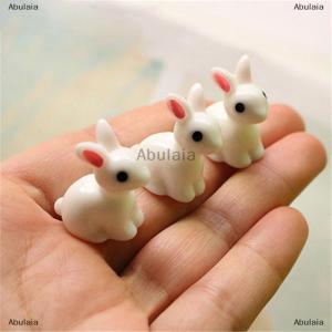 [COD] Abulaia 10PCS Cute Mini Resin Bunnies Miniature Figures 3D Little White Rabbit Ornament Micro Landscape Dollhouse Decoration Diy Crafts