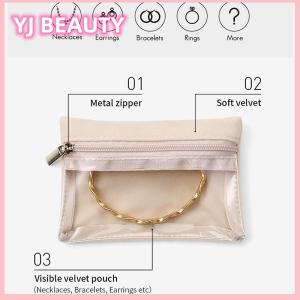 🔥🔥🔥yaojun Portable Velvet Jewelry Box Earrings Necklace Ring Bracelet Trinkets Accessory Zipper Pouch Travel Water-proof Dustproof Bag