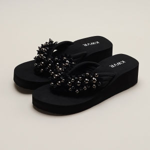 [Free Shipping] Pearl Flower Flip-Flops Fashionable Outdoor Sandals For Women Summer 2026 New Style Thai Beach Sandals