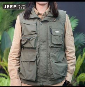 Jeep Tinh Thần 1941 estd Ngoài Trời Đa-Túi Lỏng Lẻo cỡ lỡn áo cổ Người Đàn Ông Của Giản Dị Chụp Ảnh Vest Cho Nam Giới