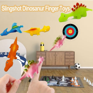 Happily Baby TPR Finger Catapult Dinosaur Strange Toy Colorful Soft Rubber Decompression Toys 1/2pcs