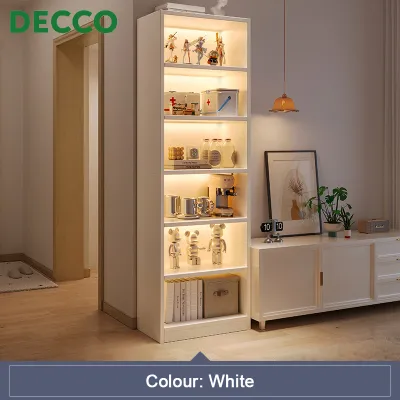 DECCO 180cm 6 Tier Wood Corner Bookshelf Full Floor Standing TV Cabinet Side Display Storage Rack - Fulfilled by DECCO SHOP