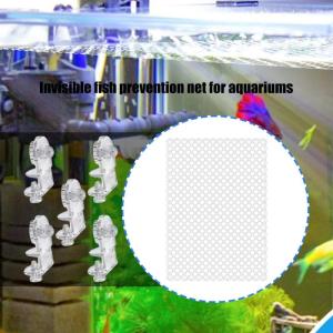Rõ ràng lưới Aquarium bìa với 5 giá đỡ cố định điện thoại cho an toàn bể cá và dễ dàng cài đặt