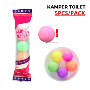 [Isi 5 Pcs] Kamper Ball Kapur Toilet Barus Besar Kamper Bulat Jumbo Warna Warni Anti Bau Serangga