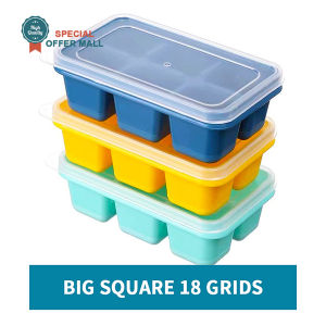 【6 Cells】3pcs-In-One Ice Cube Household Square Ice Making Mold with Cover Sealing Ice Cream Moulds