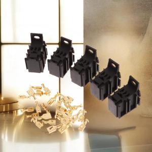 [caichuitan] 5 Sets Lot DIY Accessories Car Relay Connector Socket Without Wire With Terminal Modified Nylon Flame Retardant