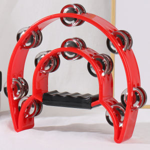 Tambourine Half Moon KTV Tambourine Musical Toy Black/Red