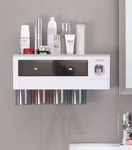 Kệ nhà tắmkệ cắm chải nhả kem kèm cốc hút tính từ mã1909