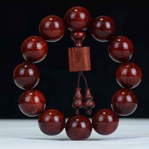 ลูกปัดพระพุทธรูปทำจากไม้จันทร์สีแดงสำหรับผู้ชายและผู้หญิงเชือกมือกำไลสิ่งประดิษฐ์ไม้เครื่องประดับเซ็ทวรรณกรรมของขวัญสไตล์จีน