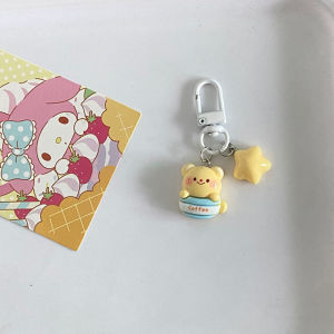 🔥IVY Cute Butter Bear Key Chain Soft Cute Backpack Pendant Cartoon Couple Best Friend Pendant