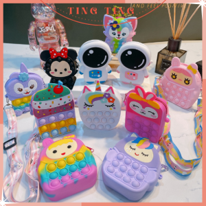 Túi pop it mini cho bé đi chơi nhiều mẫu dễ thương Túi đeo chéo bóp bong bóng giảm căng thẳng Ting Ting