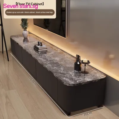 Space-Saving Corner TV Console Solid Rubberwood with Sintered Stone Countertop Italian Modern Design Fully Assembled Living Room Cabinet for Small Space