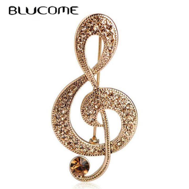 Charming Large Retro Music Note Vintage Jewelry Antisilver Crystal
