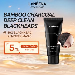 LANBENA Black Mask Detox Blackhead Remover Nose Masks Acne Controlt Peeling Pore Strip Shrink Pores Bamboo Charcoal 50g