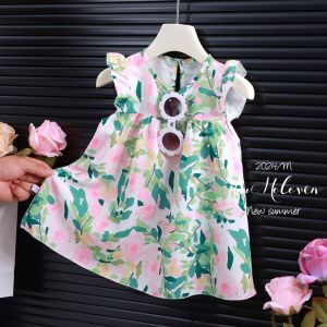 Dress Anak Perempuan Import Motif Bunga Ala Korea Premium
