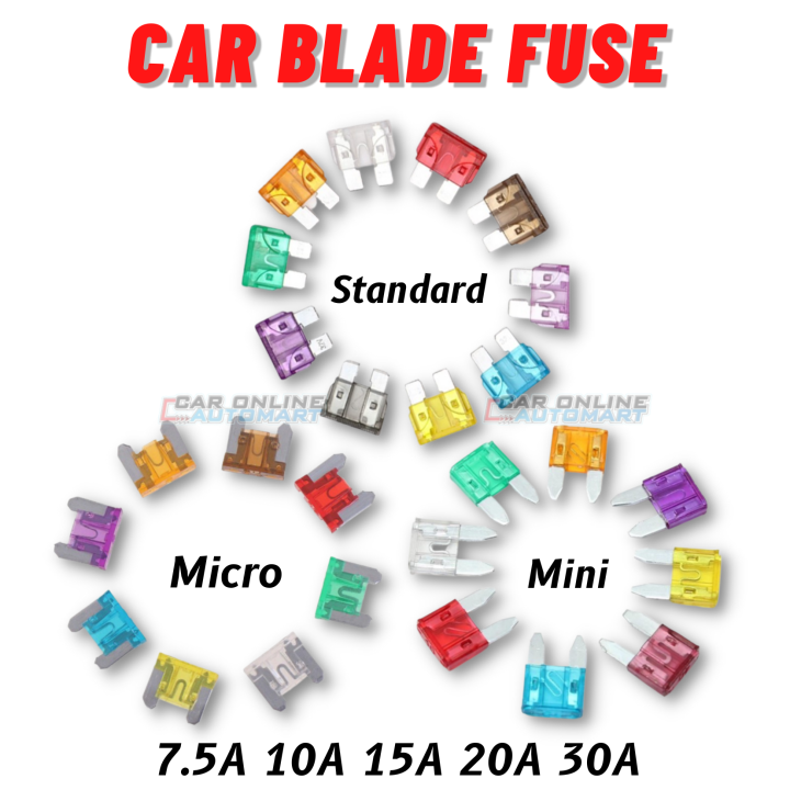 [50PCS] Car Blade Fuse STANDARD MINI MICRO Plug In Car Lorry Truck Van ...