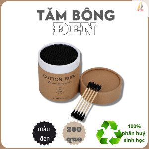 Tăm bông đen Joyeer trang điểm/tẩy trang/ngoáy tai 200/500 que