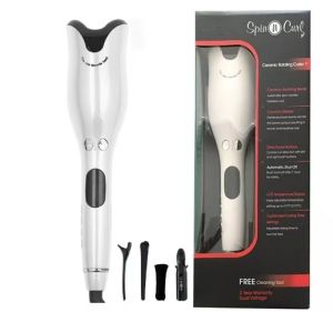 New Hair curler เครื่องม้วนผมอัตโนมัติ ที่ม้วนผมลอน ที่ม้วนผมอัตโนมัติ ใช้ง่าย ที่ม้วนผมไฟฟ้า เครื่องม้วนผม สีขาว โรลม้วนผมไฟฟ้าautomatic curling iron