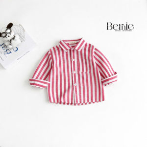 Áo sơ mi kẻ sọc dài tay phong cách STREET 3 màu cho bé trai size 9kg tới 25kg BERNIE KIDS H1025B77Đ