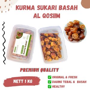 KURMA SUKARI 1KG REPACK Korma Sukkari Sukary Basah Al Madinah Al-Qossim AlQosim Raja Dates Ruthob