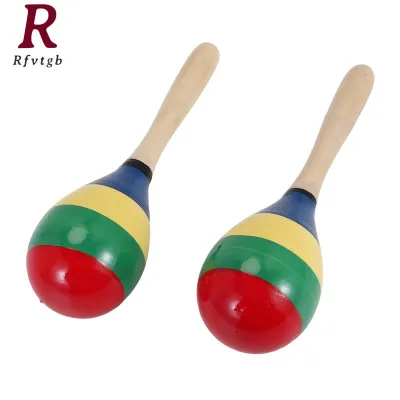 Maracas Hand Percussion Rattles Wooden Rumba Shaker Musical Instrument for Kids Adults Set of 2 20 X 6cm