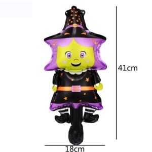 NCUMBE ค้างคาวผีฟักทอง ลูกโป่งผีฟักทองฮาโลวีน แมงมุมหัวกระโหลก มินิมินิ ลูกโป่งฟิล์มอลูมิเนียมฮาโลวีน ของตกแต่งบ้าน ฟิล์มอะลูมิเนียม ลูกโป่งรูปหัวกะโหลกค้างคาวฮาโลวีน บ้านในบ้าน