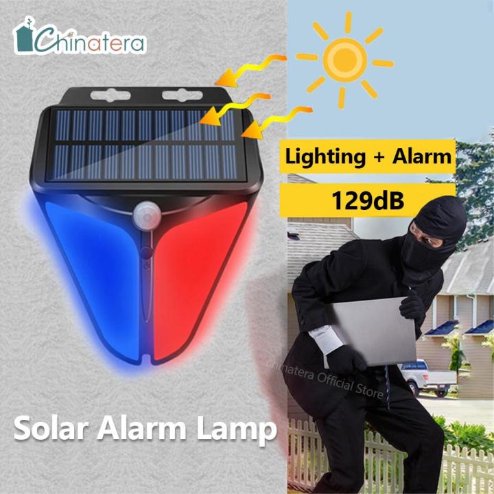 Chinatera Wireless Solar Alarm Lamp 129dB LED Strobe Motion Sensor