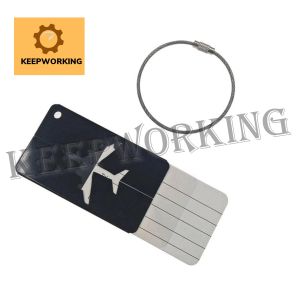 KEEPWORKING 1pcs Aluminum Alloy Waterproof Luggage Tag Travel Suitcase Bag Name Address Label Travel Accessories
