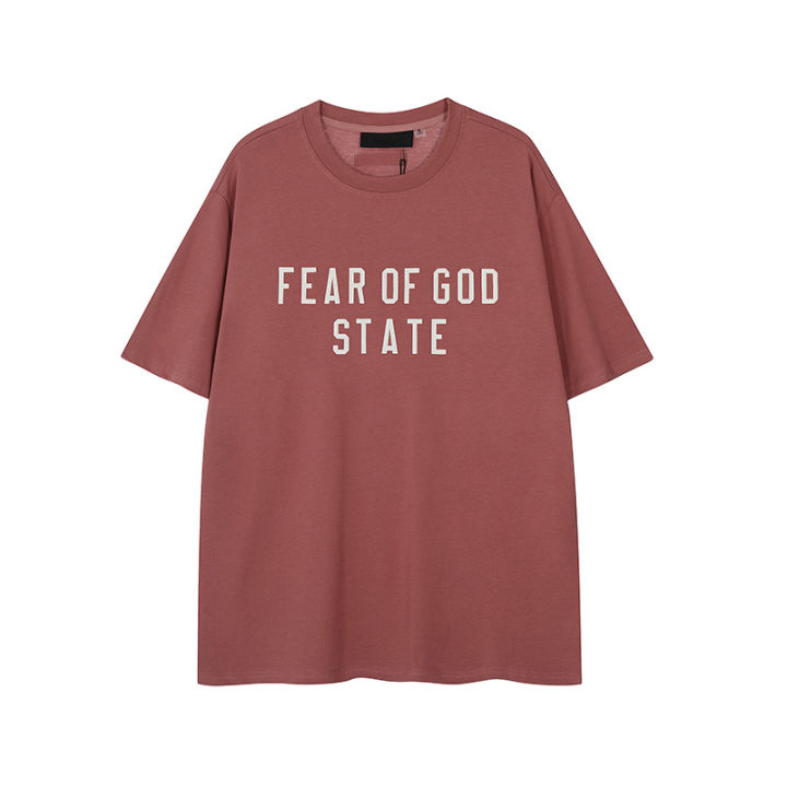 Fog%20State%20ESSENTIALS%20Niche%20Fashion%20Brand%20American%20Summer%20Cotton%20Loose%20Fear%20Of%20God%20Men's%20Couple%20Short%20Sleeve%20T-shirt%20Titleist%20style%20-%20Image%204