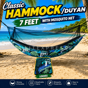 Classic Hammock Duyan 7FT with Mosquito Net | Heavy Duty Camping Duyan | Portable Outdoor Hammock | FREE 10FT Rope