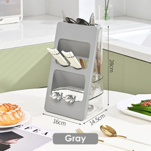 Multifunctional Transparent Chopstick Tube Cage Oblique Insertion Storage Rack for Household Chopstick Tableware