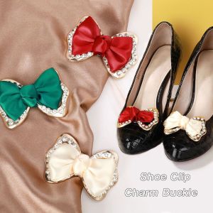 Aold8 1 Phụ kiện PC cao gót cô dâu giày trang trí Clip Bow Ribbon kẹp quyến rũ khóa sáng bóng Clip