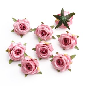 1Pc 5.5CM Rose Artificial Flower Heads Home Wall Marriage Wedding Party Decoration Fake Flower Heads DIY Craft Garland Gifts Accessory