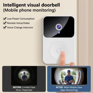Wireless Smart Video Doorbell with HD Camera Low Power Consumption WiFi Connected Home Security Doorbell