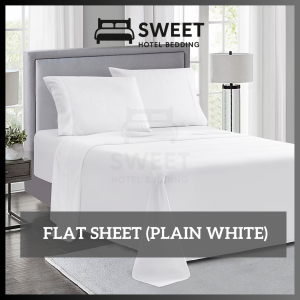 SWEET White Flat Sheet Hotel/Cadar Putih Hotel/Cadar Hotel Queen/White Bedsheet Hotel Quality/酒店床单