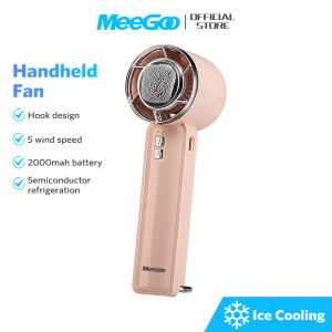 MEEGOO พัดลมแบบพกพา fan พัดลมมือถือและตั้งโต๊ะได้ ลมแรงปรับได้ 5 ระดับ พัดลมระบายความร้อนอย่างรวดเร็ว แบตเตอรี่ความจุสูง ใช้ได้นาน ชาร์จเร็ว