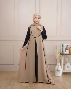 Gamis Couple Lebaran Viral Terbaru Qirani KF Dres Bahan Sabrina Anti UV Mix Ceruty Babydoll L XL XXL BISA DIBELI TERPISAH Dress Muslimah Cantik Elegan Syari Panjang Baju Muslim Anak Perempuan Umur 10 - 12 Tahun