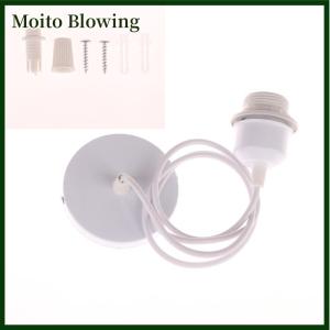 Moito 1 Set Nordic Half Teeth Lampshade Base Vintage E27 Hanging Lamp Holders With 0.8 1 1.2 1.5M Cable Ceiling Lamp Holder Socket