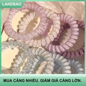 【LAKEBAO】 4 cái của phụ nữ xoắn ốc tóc quan hệ điện thoại dây tóc dây tóc Vòng đàn hồi ban nhạc cao su scrunchies mũ nón Phụ kiện tóc