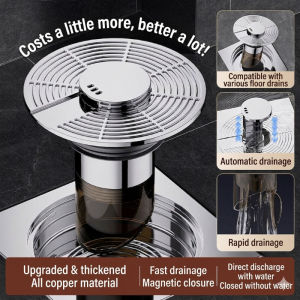 Automatic AntiOdor Floor Drain For Home Bathroom