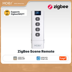 MOES Smart ZigBee2mqtt Scene Switch 4 Gang Remote Hand-held Zigbee Hub Required No limit to Control for Smart Home Automation