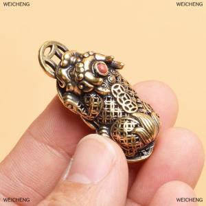 [COD] WEICHENG Brass Animal Pixiu Charms Pendant Statue Ornament Chinese Miniature Figurines Home Office Tabletop Decoration Accessories