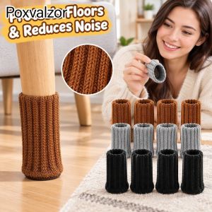 24 Pcs Knitted Chair Leg Socks Non Slip Furniture Feet Covers Floor Protectors Reduce Noise Fit Round Square Table Legs Soft High Elastic Covers