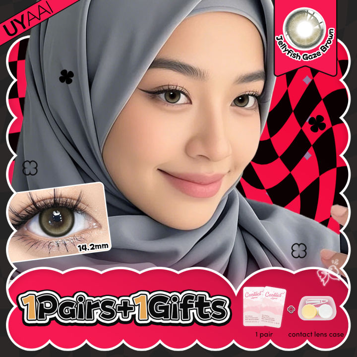 2025 s UYAAI 14.2MM Jellyfish Gaze Series Contact Lenses for Wearing Natural Look Monthly Replacement