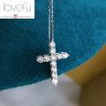 18k Saudi Gold Pawnable Natural Diamond Cross Pendant Au750 Full Diamond Collar Chain. 
